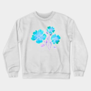 Wild Roses in Turquoise Crewneck Sweatshirt